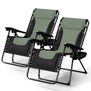Nestl Padded Zero Gravity Chair, Oversized Patio Lounge Chair, Reclining Camping Chair, Folding Outdoor Chair with Headrest and Cup Holder - 1 of 4