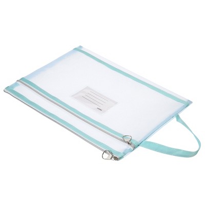 Unique Bargains Waterproof Zipper File Bag Document Storage Folders Bills  Pencil Pouch For Office Travel : Target