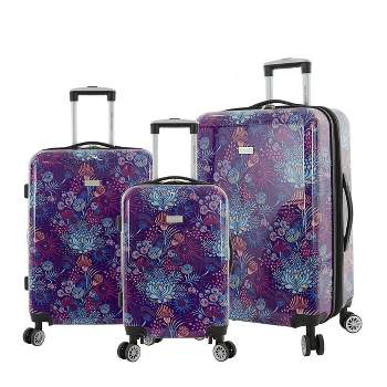 Travelers Club Bella Caronia Posh 3pc Expandable Hardside Checked Spinner Luggage Set