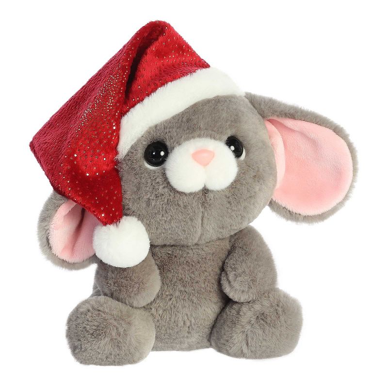 Aurora Medium Gray Holiday Oversized Santa Hats 8.5" Merry Mouse Festive Stuffed Animal, 2 of 8