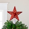 Northlight Lighted Glittered 5 Point Cut-Out Star Christmas Tree Topper - 9.75" -Red - Clear Lights - 2 of 4