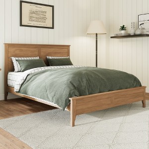 KIGFTSOD Modern Solid Wood Platform Bed with Sturdy Wooden Slats Support,No Box Spring Needed - 1 of 4