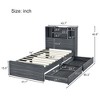 CAVINAS Twin Size Platform Bed Modern Wooden Bed Frame with Storage Headboard, 2 Drawers and LED Light for Bedroom - 3 of 4