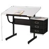 VYNXARIA White Adjustable Drafting Drawing Table with Stool & 3 Drawers - Modern Design for Creative Workspaces - 4 of 4