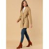 INSPIRE CHIC Women's Casual Shawl Collar Single Breasted Belted Overcoat - 4 of 4