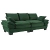 U-Style 85.4inModern Curved Sofa, Back Upholstered Couch with 2 Decorative Throw Pillows, Corduroy Fabric Couch for Living Room, Bedroom , Apartment - 4 of 4