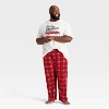 Men's Plaid Microfleece Holiday Matching Family Pajama Pants - Wondershop™ Red - 3 of 4