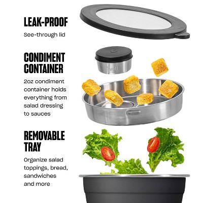 Mountain Sage Plastic 64oz Salad Bowl Kit with Lid