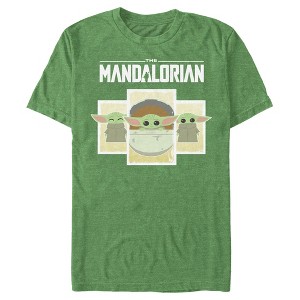 Men's Star Wars The Mandalorian The Child Cartoon Cards T-Shirt - 1 of 3