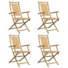 vidaXL Bamboo Folding Patio Chairs - Brown, 4 Pcs, 20.9"x26"x39" - Garden/Patio Seat, Water-Resistant, Armrest, Foldable - 4 of 4