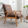 Sapphtopaz Accent Chair 25.38'' Wide Classic Wood Frame Arm Chair Lounge Chair Modern Living Room Chair Comfy Chair for Living Room - 2 of 4