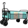 VYNXARIA 440lbs Collapsible Foldable Wagon Cart with strapping system,Beach Wagon Utility Cart Utility Wagon Grocery Cart£¬Blue - 2 of 4