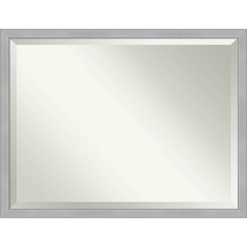 43 X 33 Vista Brushed Framed Bathroom, Bathroom Mirrors Brushed Nickel Frame