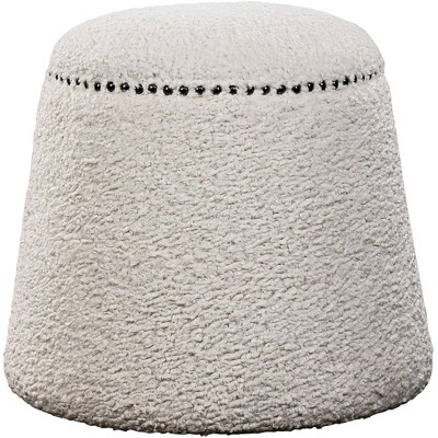 Uttermost Gumdrop White Faux Shearling Ottoman