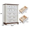 NicBex Dresser with Drawer,Storage Cabinet with Wood Base,Chest of Drawers with Riser Trim,Wood Dressers for Bedroom,Living Room Furniture,Walnut - 2 of 4