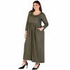 24seven Comfort Apparel Plus Size Long Sleeve Empire Waist Pocket Maxi Dress - 2 of 3