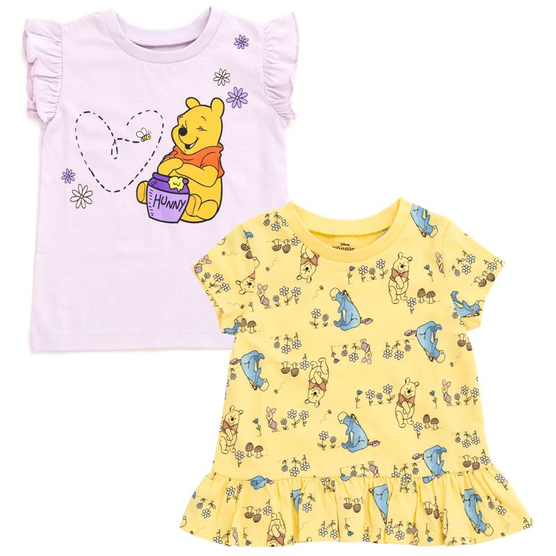 Disney Lion King Cars Super Kitties Winnie the Pooh Minnie Mouse Baby Girls 2 Pack T-Shirts Infant, 1 of 5