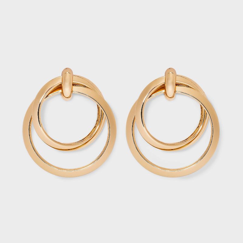 Double Ring Drop Earrings - Wild Fable&#8482; Gold, 1 of 5