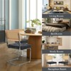 Set of 4 Kylie 20.5" Wider Tufted Seat Upholstered Fabric Chairs with Chrome Legs And Mesh Backrest Cane Rattan Dining Chairs - Maison Boucle - 4 of 4
