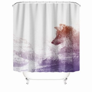 Watercolor Wolf Head Shower Curtains for Bathroom Waterproof Fabric Bath Curtain Durable Soft Stylish Bathroom Decor 72x72 Inch - 1 of 1