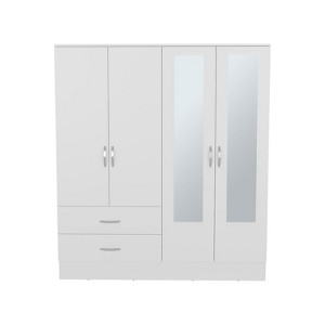 SEVOBAL Armoires 160 Armoire with Six Shelves Two Drawers Two Full Length Mirrors for Bedroom Storage, White, 19.4"*63"*70.8" - 1 of 4