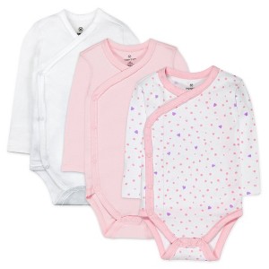 Honest Baby 3-Pack Organic Cotton Long Sleeve Side-Snap Bodysuits - 1 of 4
