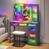 Fredees RGB Vanity Desk with Sliding Mirror and LED Lights - 3 of 4