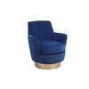 Velvet Swivel Barrel Chair, Comfy Round Accent Armchair with 360° Swivel & Gold Iron Base for Living Room & Bedroom - 3 of 4