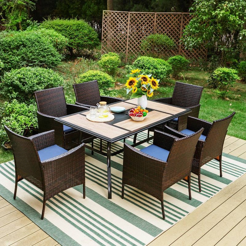 4pc Patio Rattan Chairs with Cushions - Brown - Captiva Designs, 5 of 9
