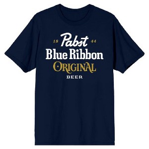 Pabst Blue Ribbon Original Beer Logo Men's Navy T-shirt - 1 of 1