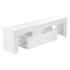 63" Glossy Laminate TV Stand with 2 Integrated Drawers and Open Shelves for Living Room - 2 of 4