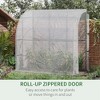 7' x 4' x 7' Outdoor Lean to Greenhouse, Walk-In Green House Plant Nursery with Roll-up Window, PE Cover, White - 4 of 4