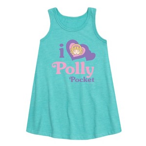 Girls' - Polly Pocket - I Love Polly Pocket Graphic Sleeveless Aline Dress - 1 of 2