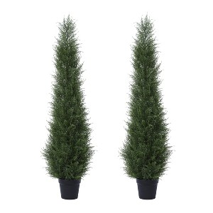 DR.Planzen Faux Cypress Topiary Trees for Outdoors, Fake Cypress Trees for Home Decor Office Living Room Porch Patio Perfect Housewarming Gift - 1 of 4
