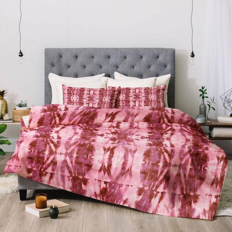 Schatzi Brown Quinn Tie Dye Pink Comforter Set - Deny Designs, 3 of 8