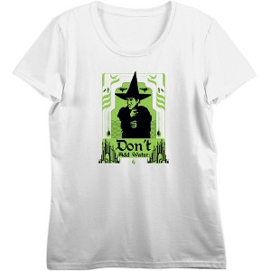 Wizard Of Oz Wicked Witch Don't Add Water Women's Crew Neck Short Sleeve Crop Tee - 1 of 2