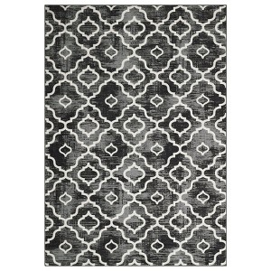 Washable Modern Geometric Rug Non Slip Low Pile Rug Retro Throw Floor Cover Foldable Indoor Carpet for Living Room Bedroom - 1 of 4