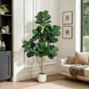 Fiddle Leaf Fig Tree Artificial with 108 Leaves, Indoor Fake Floor Plant for Home Office Living Room Decor, Green - 2 of 4