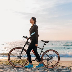 Mountain Bike 24 Inch Wheels, 21-Speed Trail Commuter City Mountain Bike,High Carbon steel Frame Disc Brakes Thumb Shifter Front Fork Bicycles - 1 of 4