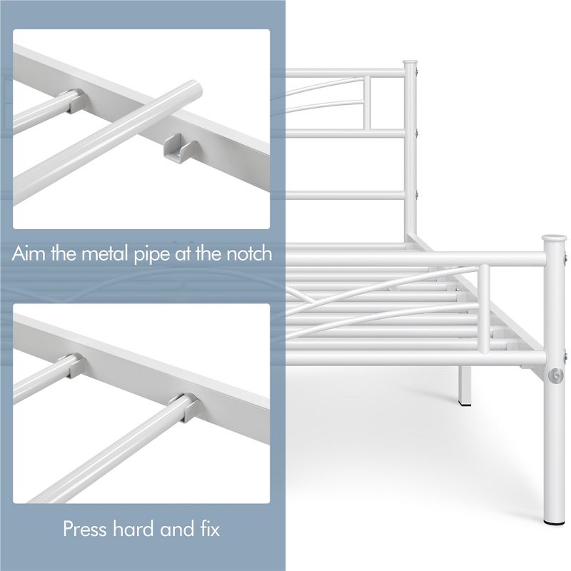 Yaheetech Metal Platform Bed Frame with Cloud-inspired Design Headboard, 5 of 8