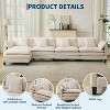 Modular Cloud Couch with Ottoman, Corduroy L/U-Shaped Sectional Sofa & Pillows for Living Room, Office, Apartment - 3 of 4