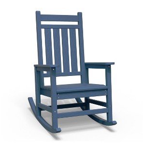 Hyleory HDPE Modern Resin Outdoor Rocking Chair, Patio Adirondack Chair for All Seasons - 1 of 4