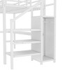 TopComfy Beds Twin XL Size Loft Bed with L shaped Desk Loft Bed with Wardrobe and Adjustable Shelf High Loft Bed for Kids, White, 41.7"*68.5"*149.25" - 4 of 4