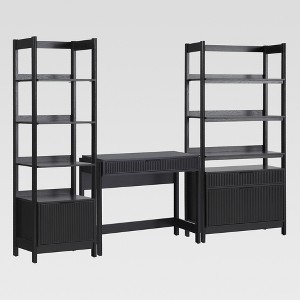 Saracina Home 3pc Transitional Desk with 1 Narrow Bookcase and 1 Wide Bookcase - 1 of 4
