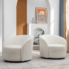 KINWELL 34" Wide Upholstered Swivel Accent Barrel Chair (Set of 2) - 3 of 4