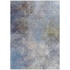 Denim Blue And Ivory Abstract Washable Indoor Outdoor Area Rug - 4 of 4