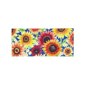 Evergreen Multi-Color Fall Sunflowers Sassafras Indoor Outdoor Switch Doormat 1'10"x22" - 1 of 4