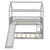 Twin Over Twin Bunk Bed with Slide, House Bed with Slide, White - 4 of 4