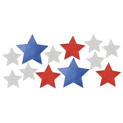 12ct Patriotic Cutouts With Glitter