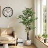 Syemin Artificial Plants Leafy Artificial Ficus Tree Fresh Natural Feel Black Pot Dense Foliage for Living Rooms, Green, 43.5"*10.25"*9.25" - 2 of 4